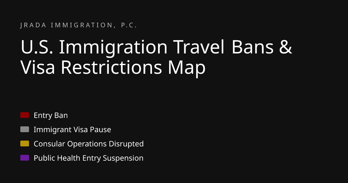 U.S. Immigration Travel Bans & Visa Restrictions Map | Jrada ...